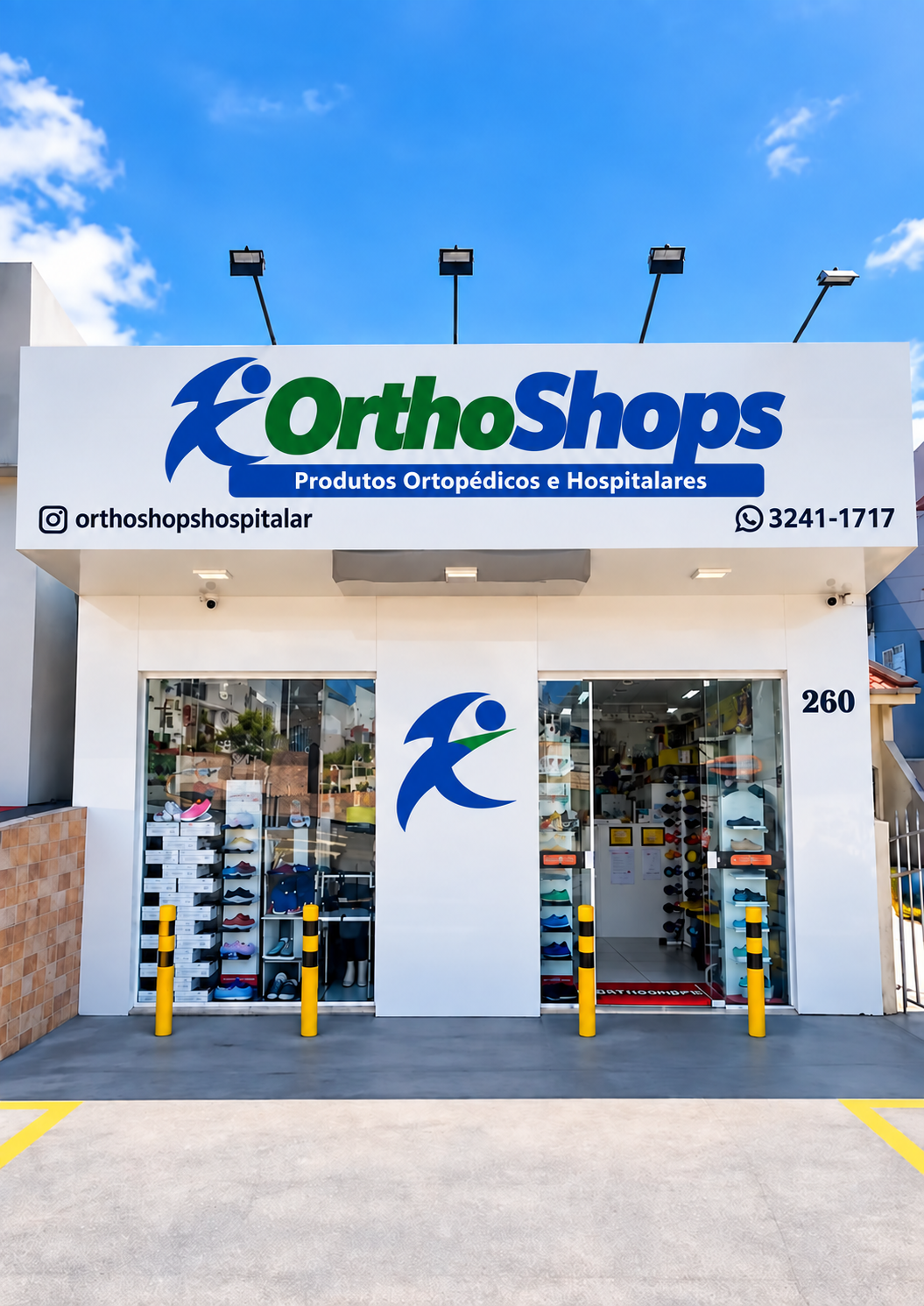 Fachada da loja física OrthoShops em São José, SC